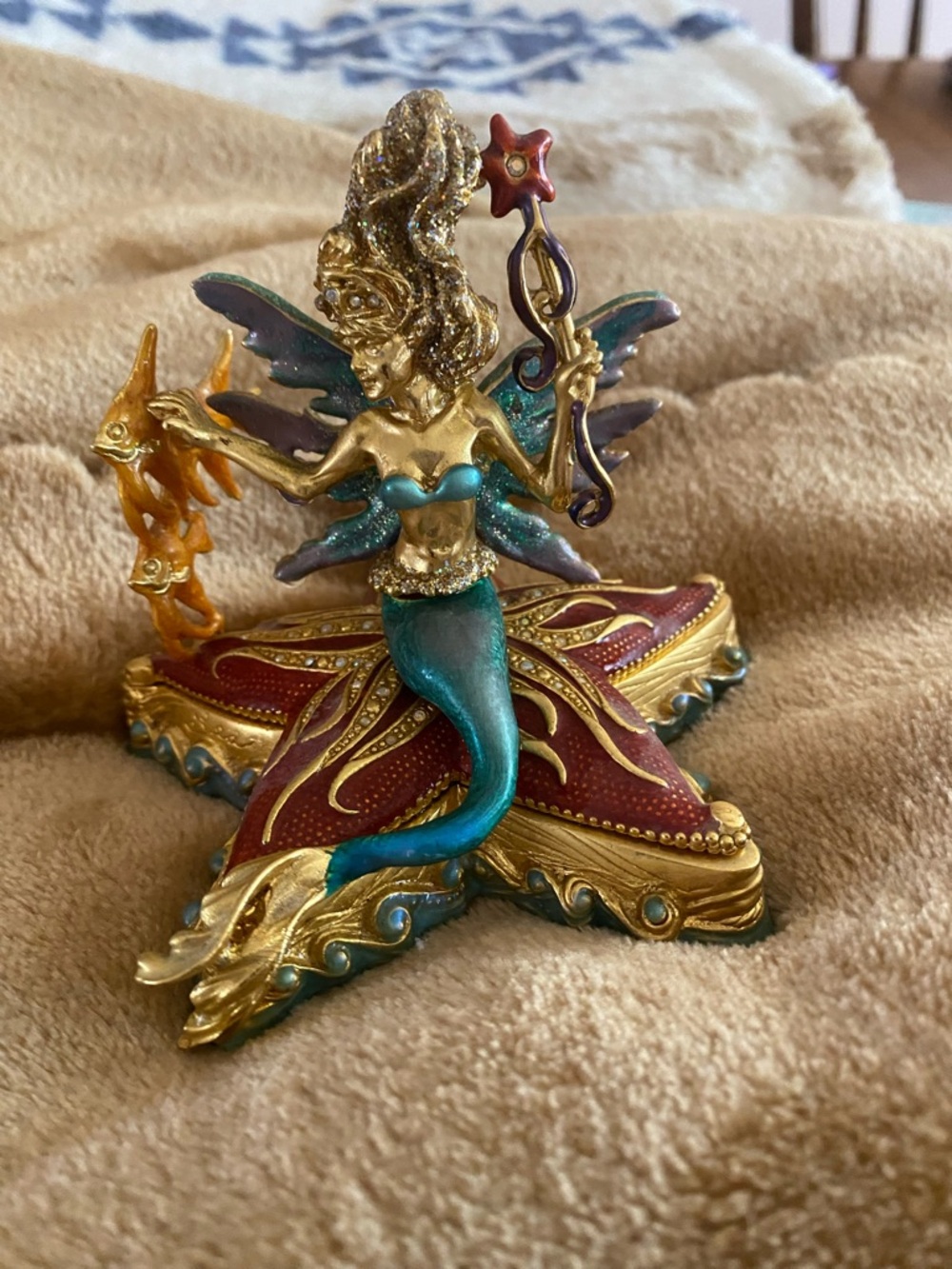 Kirks Folly Sea Fairy Mermaid Starfish Star Shaped Jewelry Trinket Box